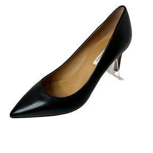 DIANE VON FURSTENBURG Olee Black Leather Pumps in Black Size 9.5